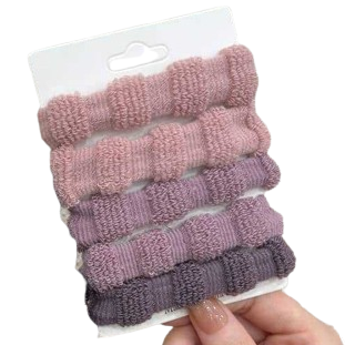 Thick towel hair ties (pack of 5) - Purple $1.48