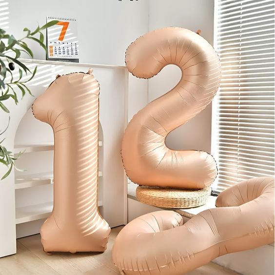 BEIGE 40 INCHES Number Balloon