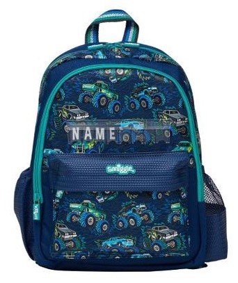 Smiggle Preschool Bag - A49 Blue Monster Trucks (RSP $54.95-72.95) GB Price $32.95