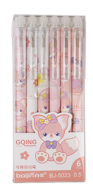 Erasable blue pens (box of 6) - Pink fox $2.40