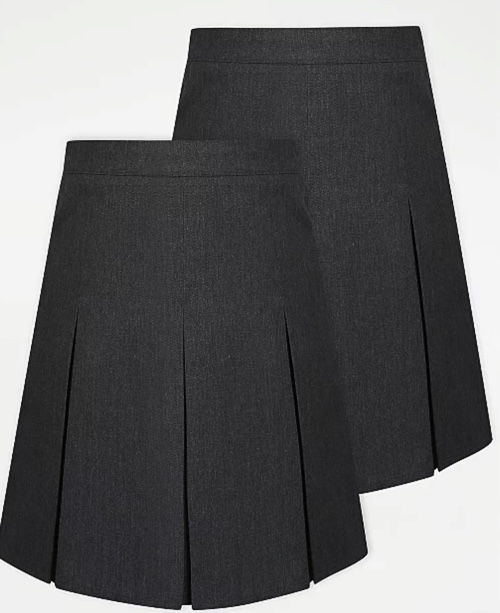 Girls Grey Pleated School Skirt 1