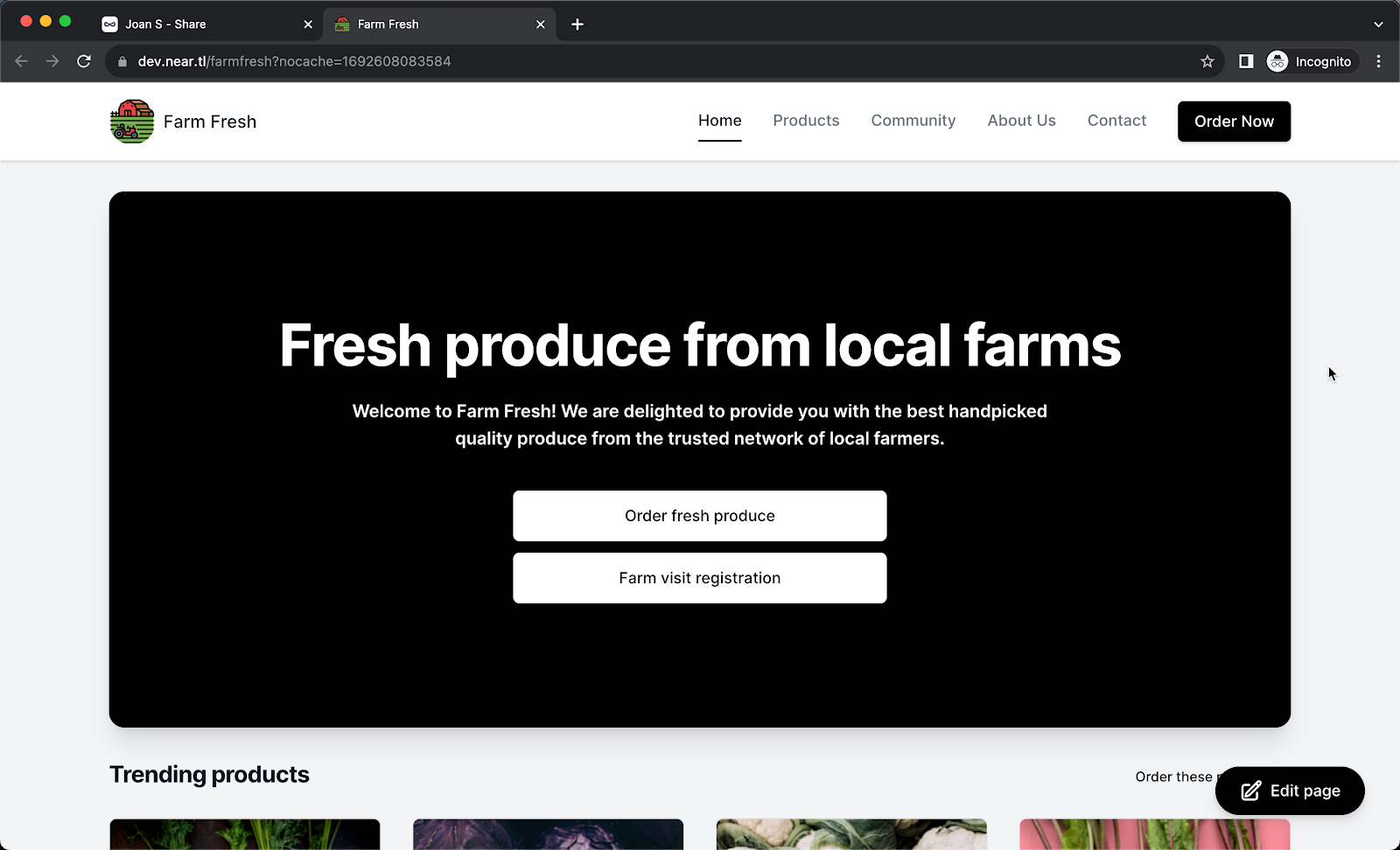 Neartail form builder allows local businesses to easily create an order form and take online orders form their loyal fans on Facebook and Instagram. With a single click, they can automatically create a website for new users to discover their business and learn about their brand, products.