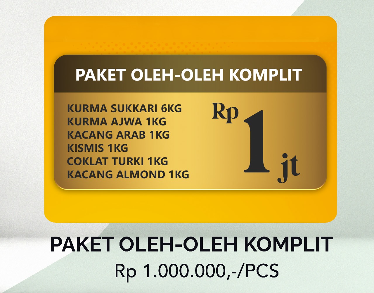 PAKET KOMPLIT 1 JUTA / PCS