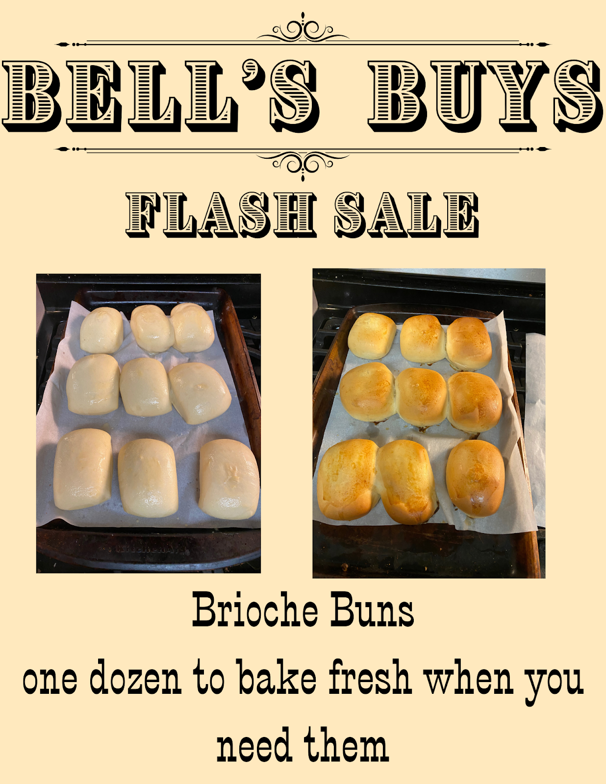 Brioche Buns $2.50/dozen