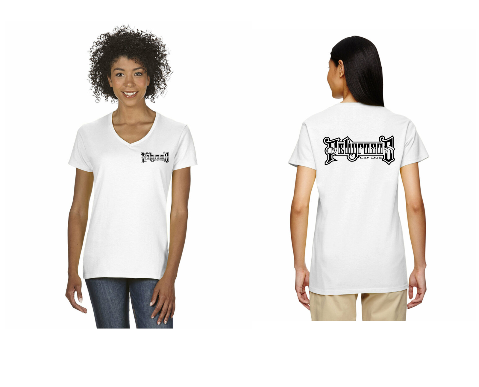100% Cotton Women's V-Neck White Shirt