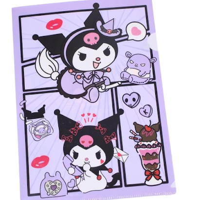 A4 L-shape folder - Comic Kuromi $1.20