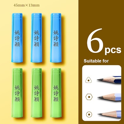 Pencil Covers (Set of 6) - Blue/Green $2.98