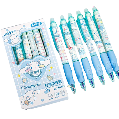 Erasable blue pens (box of 6) - Cinnamoroll $3.00