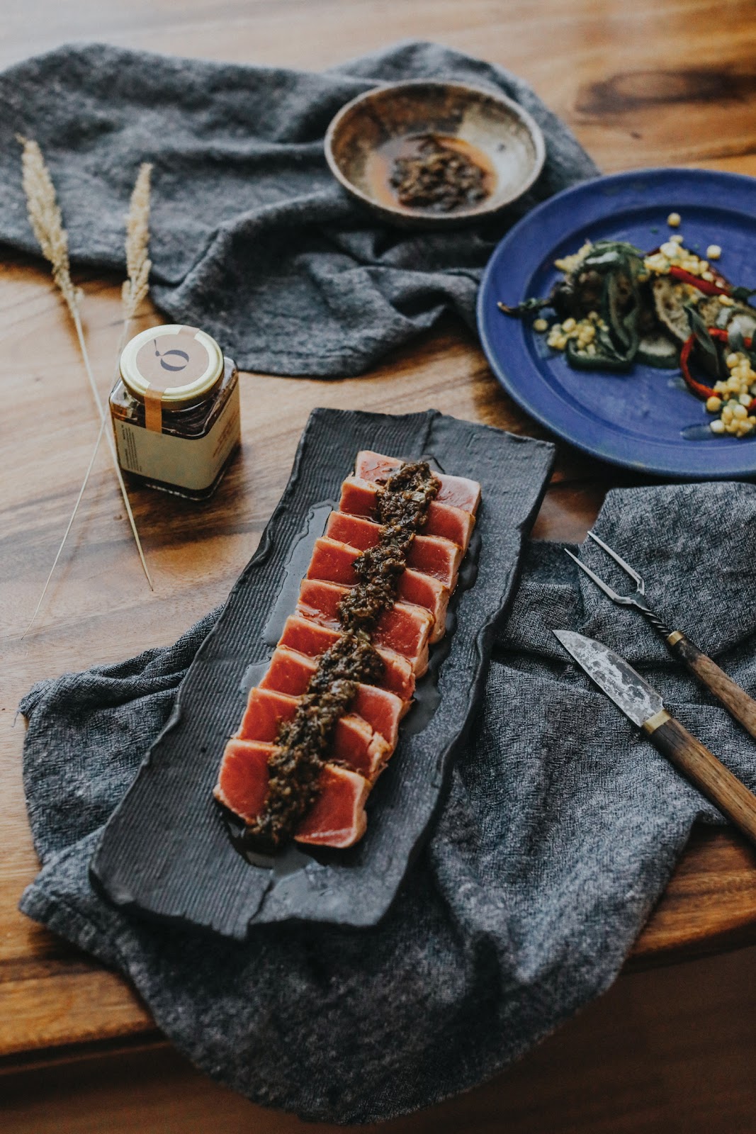 SEARED TUNA LOIN (with a bottle of TAMARIND-ANCHOVY SAUCE)