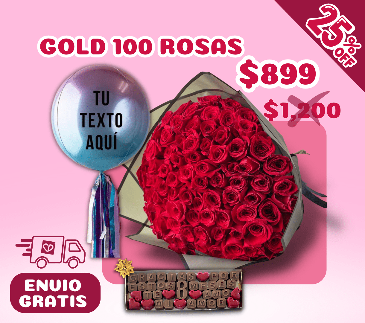 GOLD 100 ROSAS  (25%OFF)