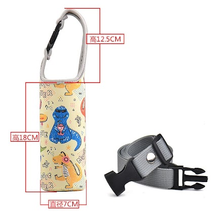 Water bottle Bag - Yellow Dino (L) $3.68