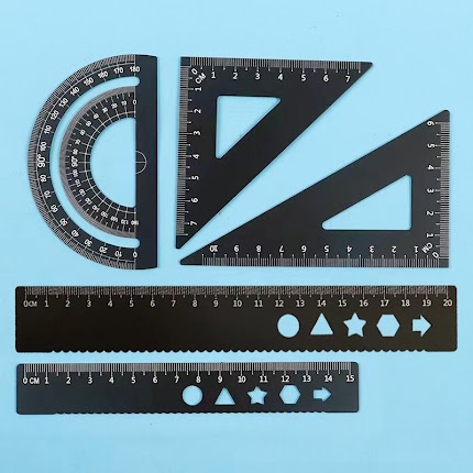 Metal Rulers (set of 5) - Black $4.80