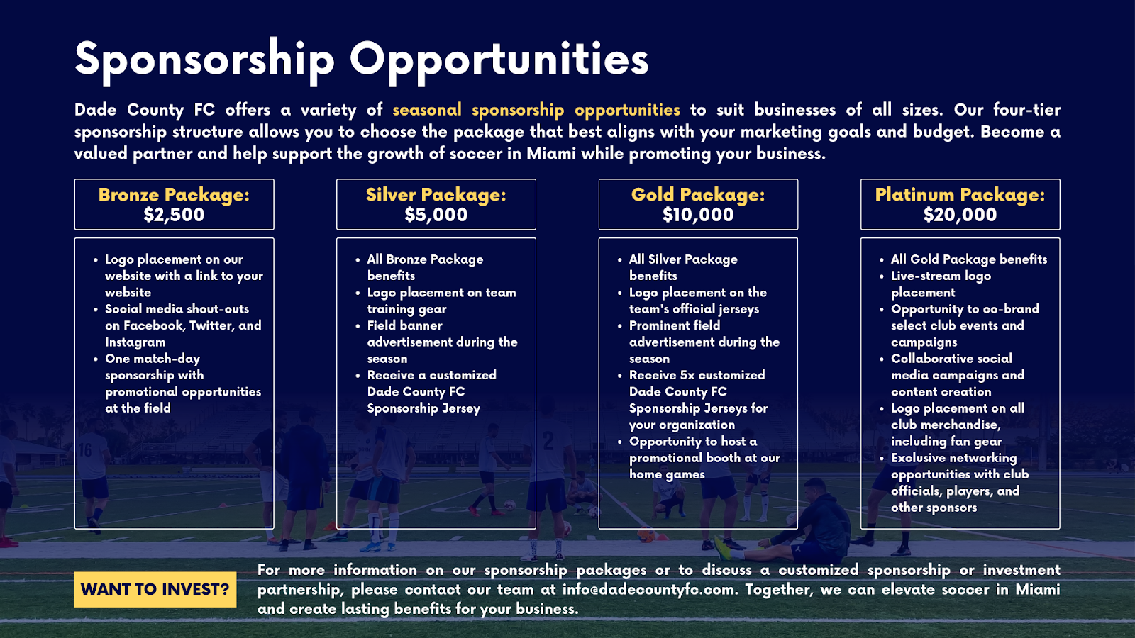 Our Sponsorship Packages!