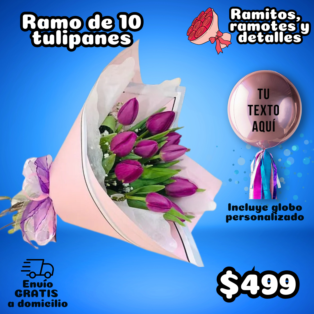 RAMO DE 10 TULIPANES