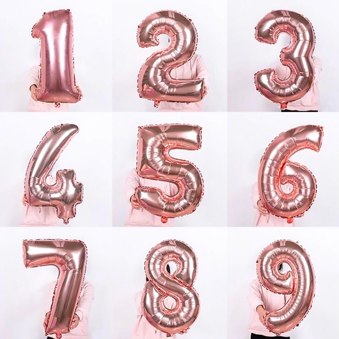 ROSE GOLD 32 INCHES Number Balloon