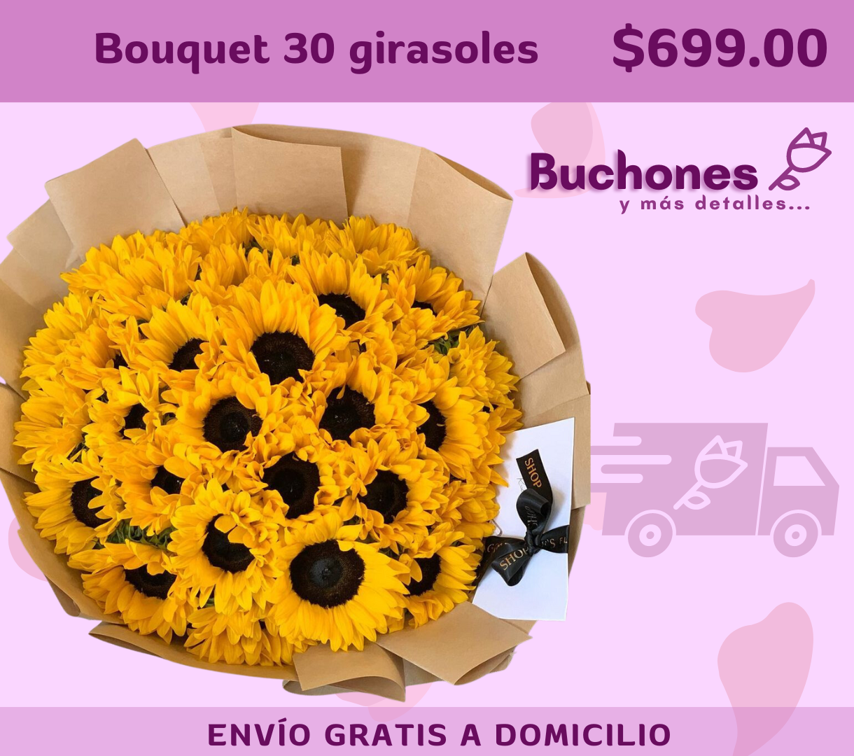 Bouquet de 30 girasoles (10% OFF)