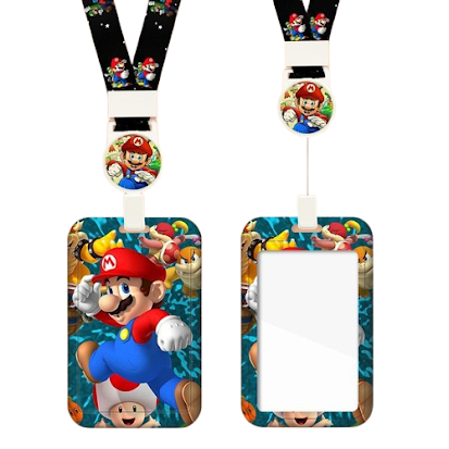 Card holder & lanyard - Mario & Toad $2.20