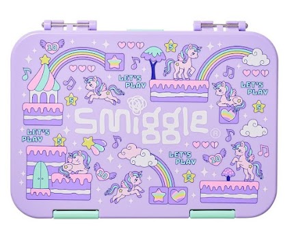 Smiggle Bento Lunchbox - LB3 Purple Rainbow Unicorn (RSP $49.95-52.95) GB Price $29.97