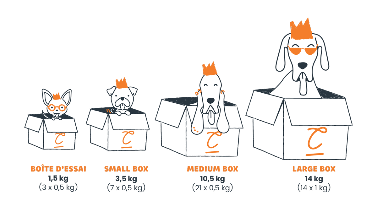 Voici les boîtes au choix