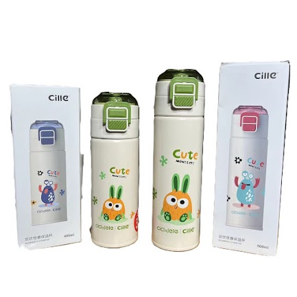 Cute dual opening thermal flask - Green