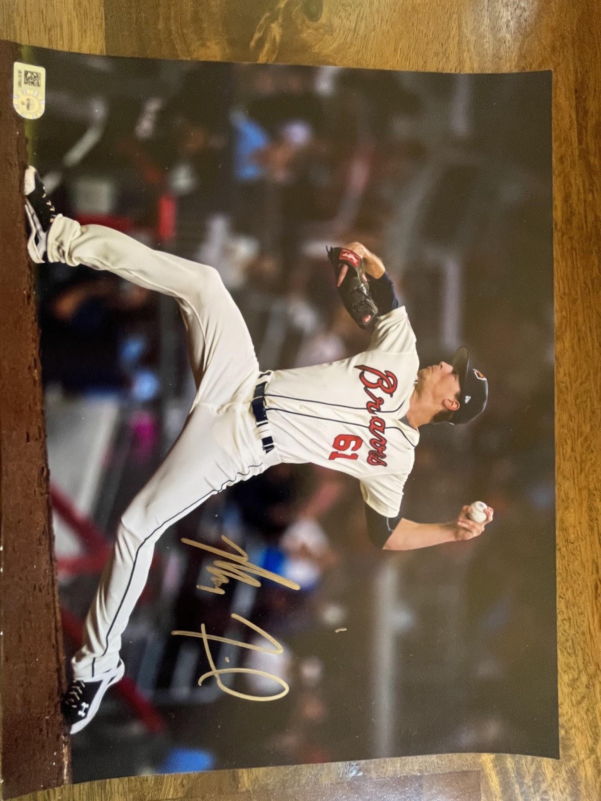 Max Fried - signed photo in rookie jersey (authenticated), in frame