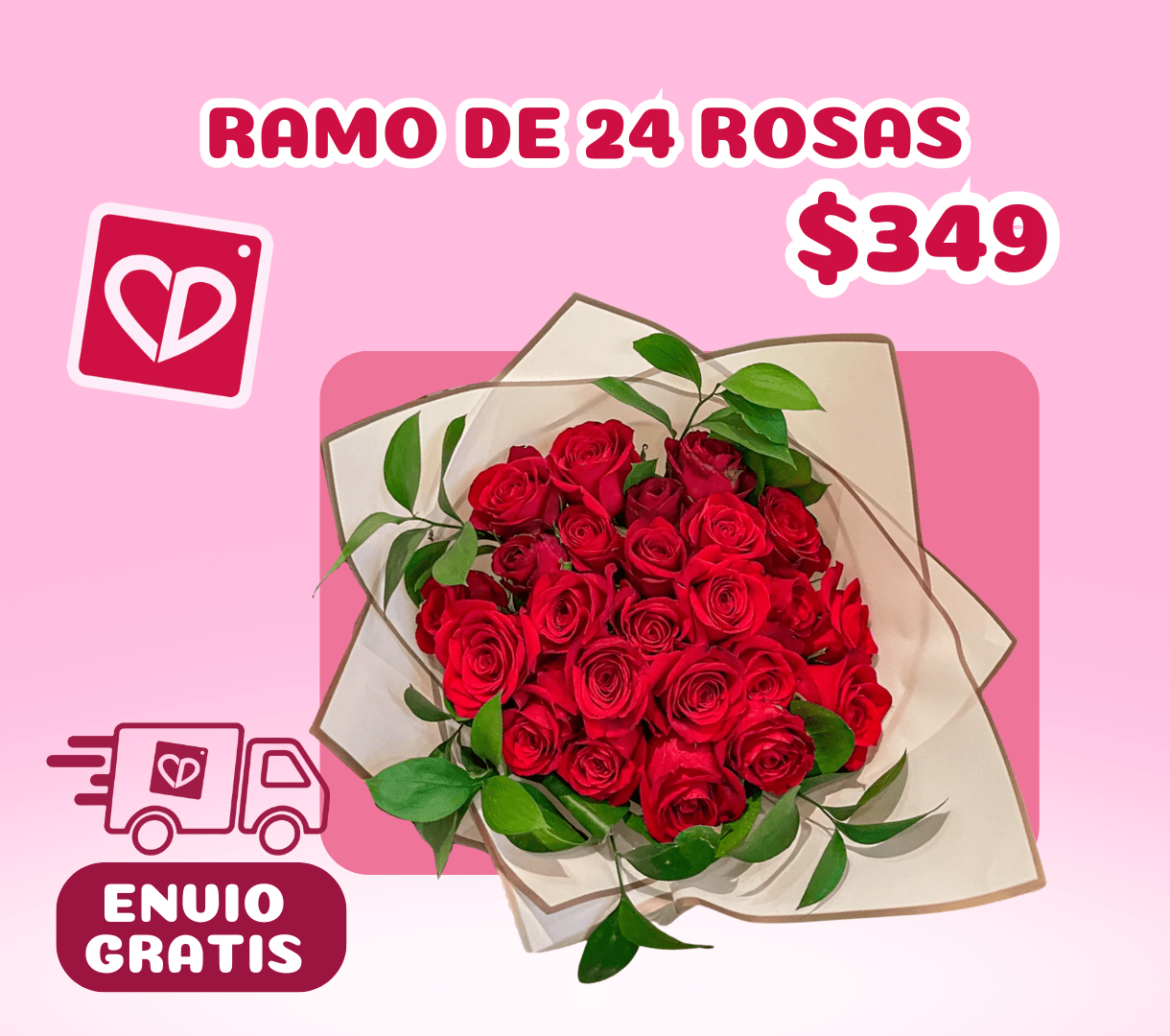 RAMO DE 24 ROSAS