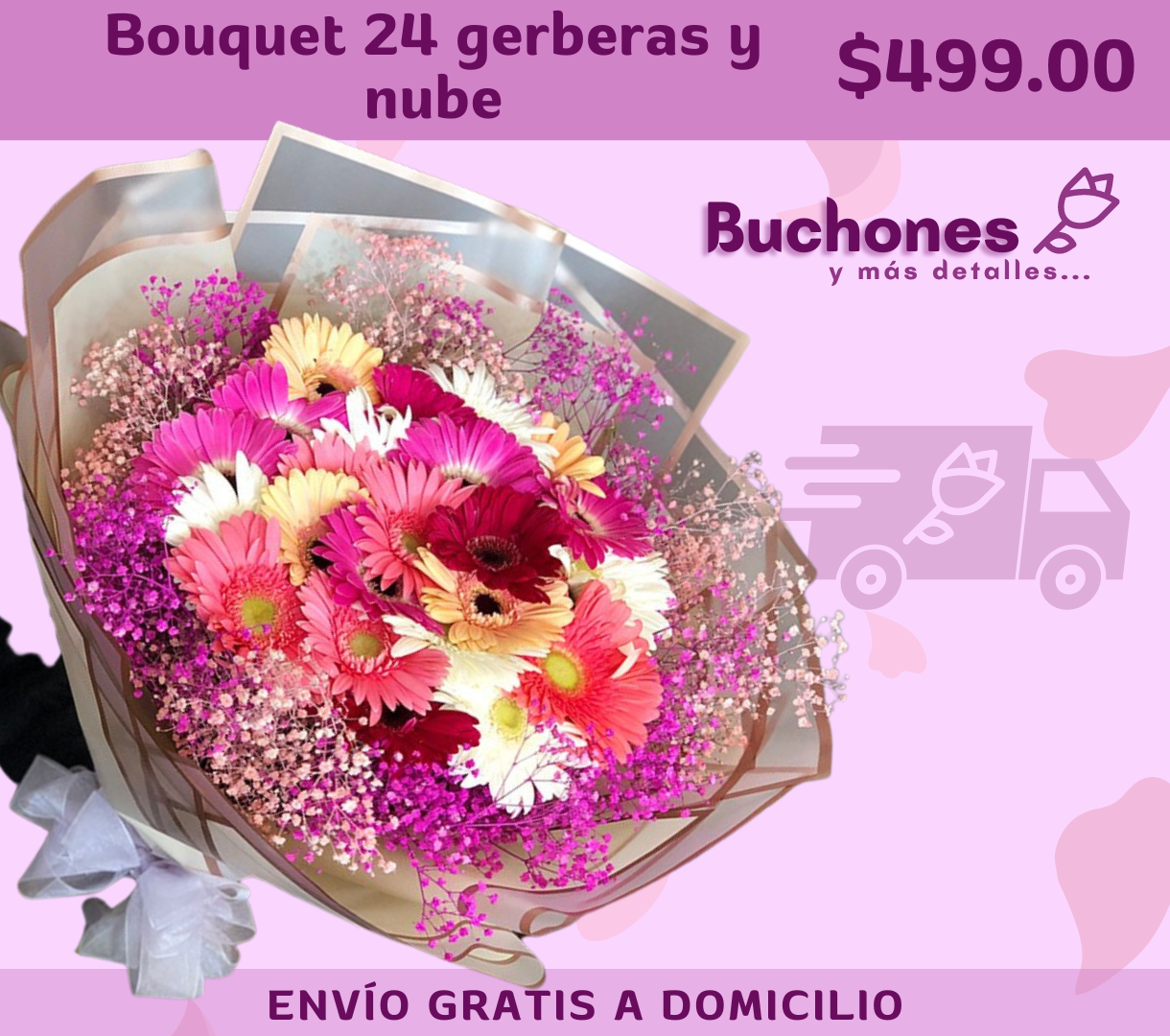 Bouquet 24 gerberas y nube