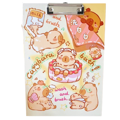 A4 clipboard - Capybara bath $2.00