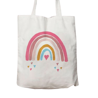 Tote Bag - D10 Heart-in-Rainbow $4.88