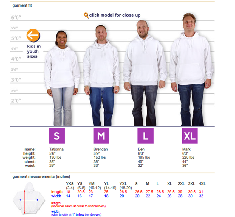 Sizing for hoodie