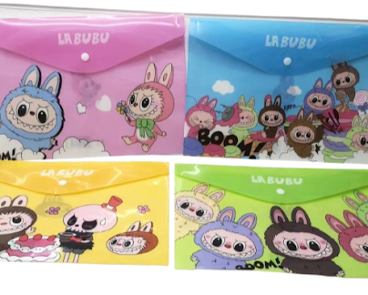 Button folders (Set of 4) - Labubu $4.20