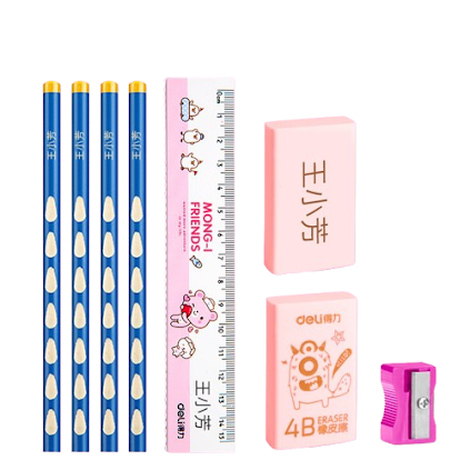 8pcs Stationeries Set - Pink/Blue pencils $4.88