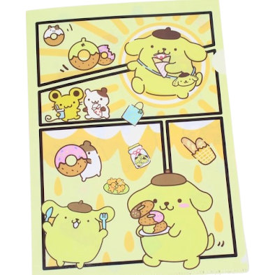 A4 L-shape folder - Comic Pompompurin $1.20