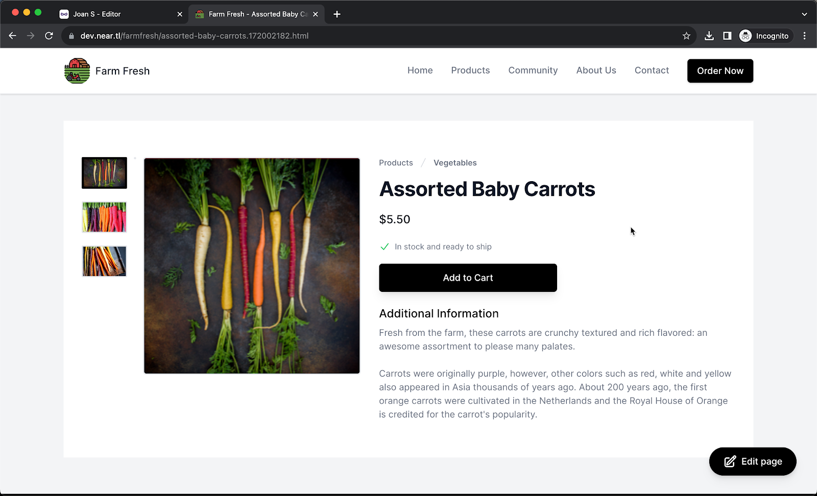 Neartail form builder allows local businesses to easily create an order form and take online orders form their loyal fans on Facebook and Instagram. With a single click, they can automatically create a website for new users to discover their business and learn about their brand, products.