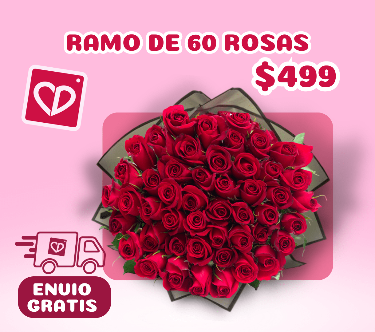 RAMO DE 60 ROSAS