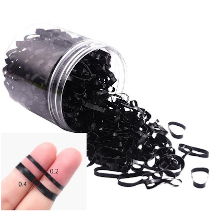 Thick 0.4cm black rubber bands (Tub of 500) $1.68