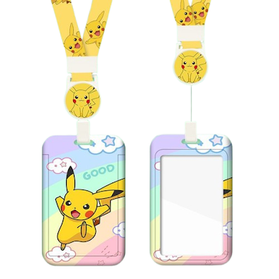 Card holder & lanyard - Good Pikachu $2.20