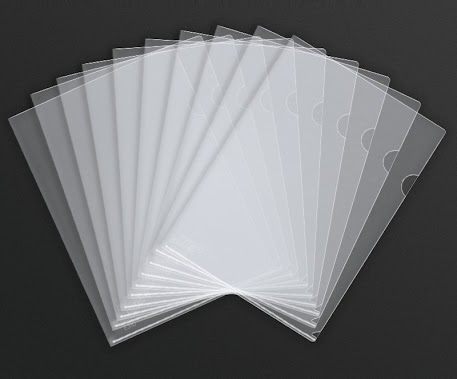 Thick clear A4 L-shape folders (set of 10) $2.99