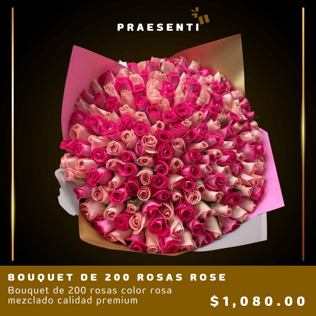 BOUQUETDE 200 ROSAS ROSE