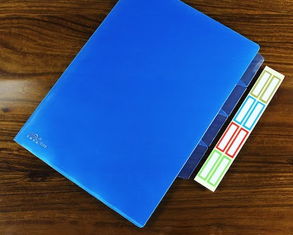 L-shape folders with Index (set of 2) - Blue $3.89