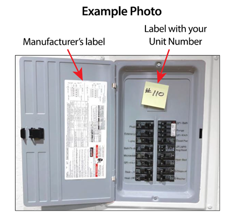 Upload a photo of your electrical sub-panel.