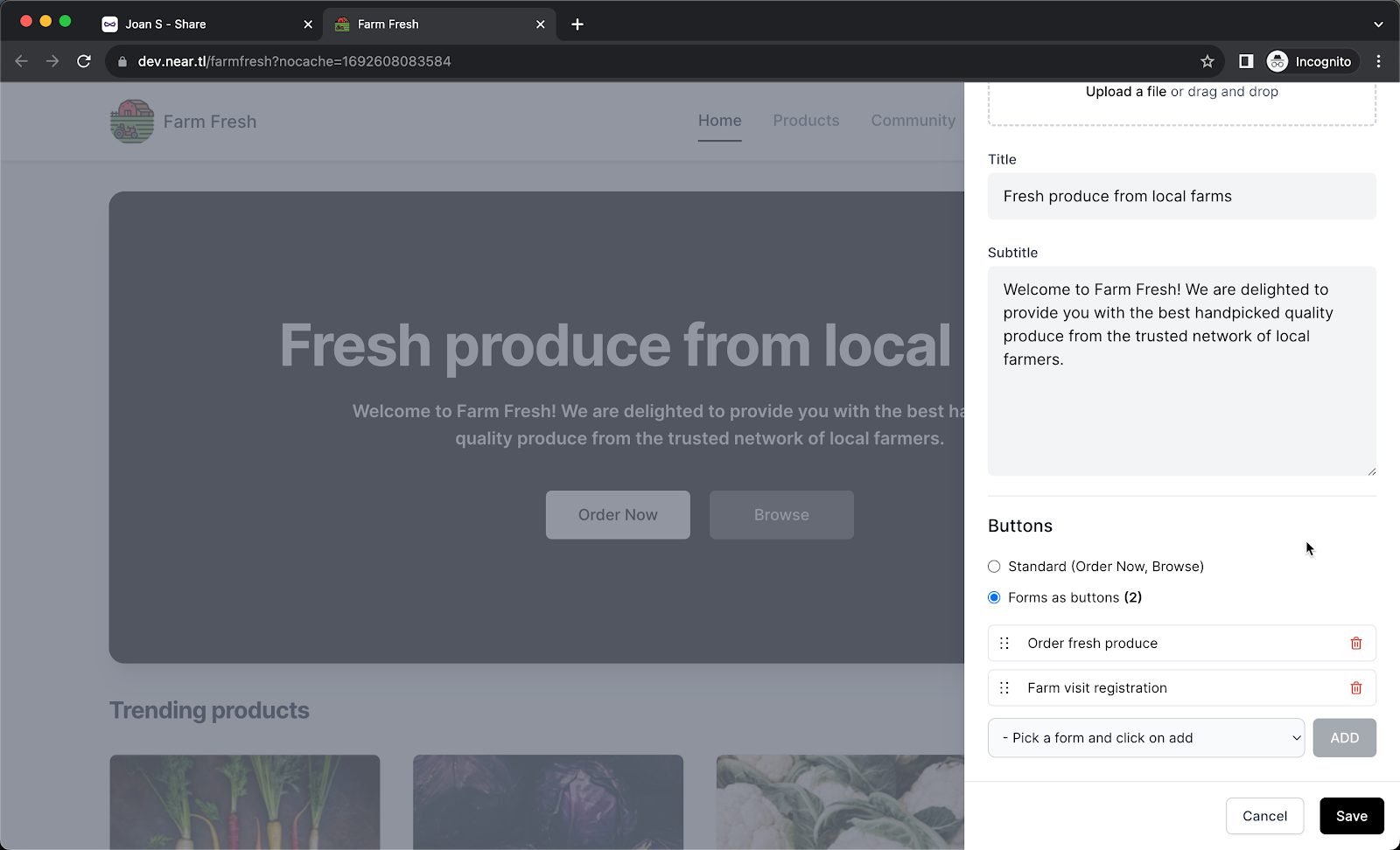 Once you have added the forms, you can click on the 6 dots icon to rearrange the forms in the preferred order and click Save.