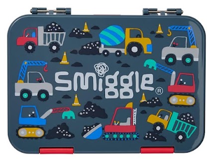 Smiggle Bento Lunchbox - LB5 Grey Construction (RSP $49.95-52.95) GB Price $29.97