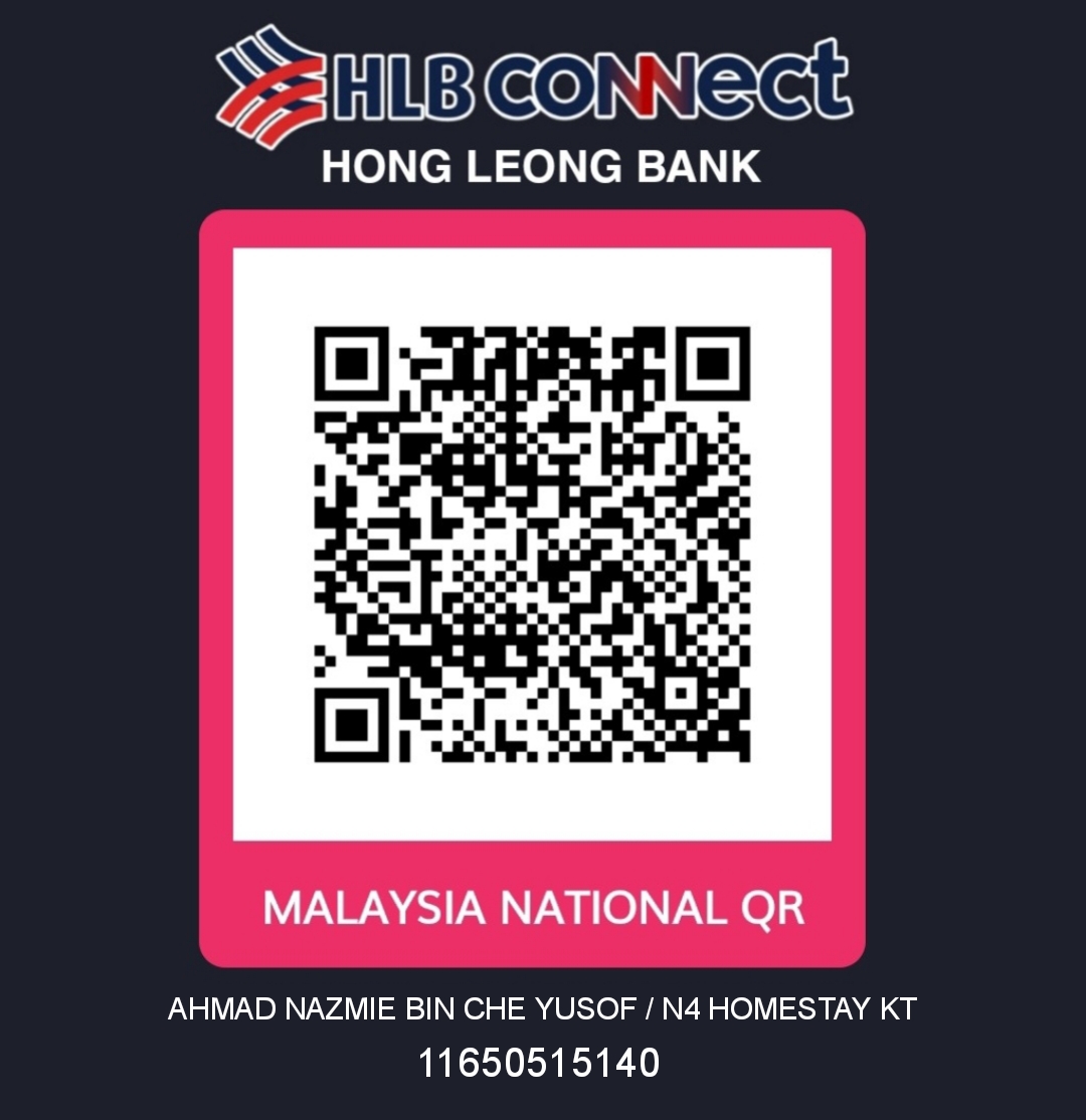 Please noted that homestay security deposit of RM200.00 is required. This will be collect by bank transfer before check in date.