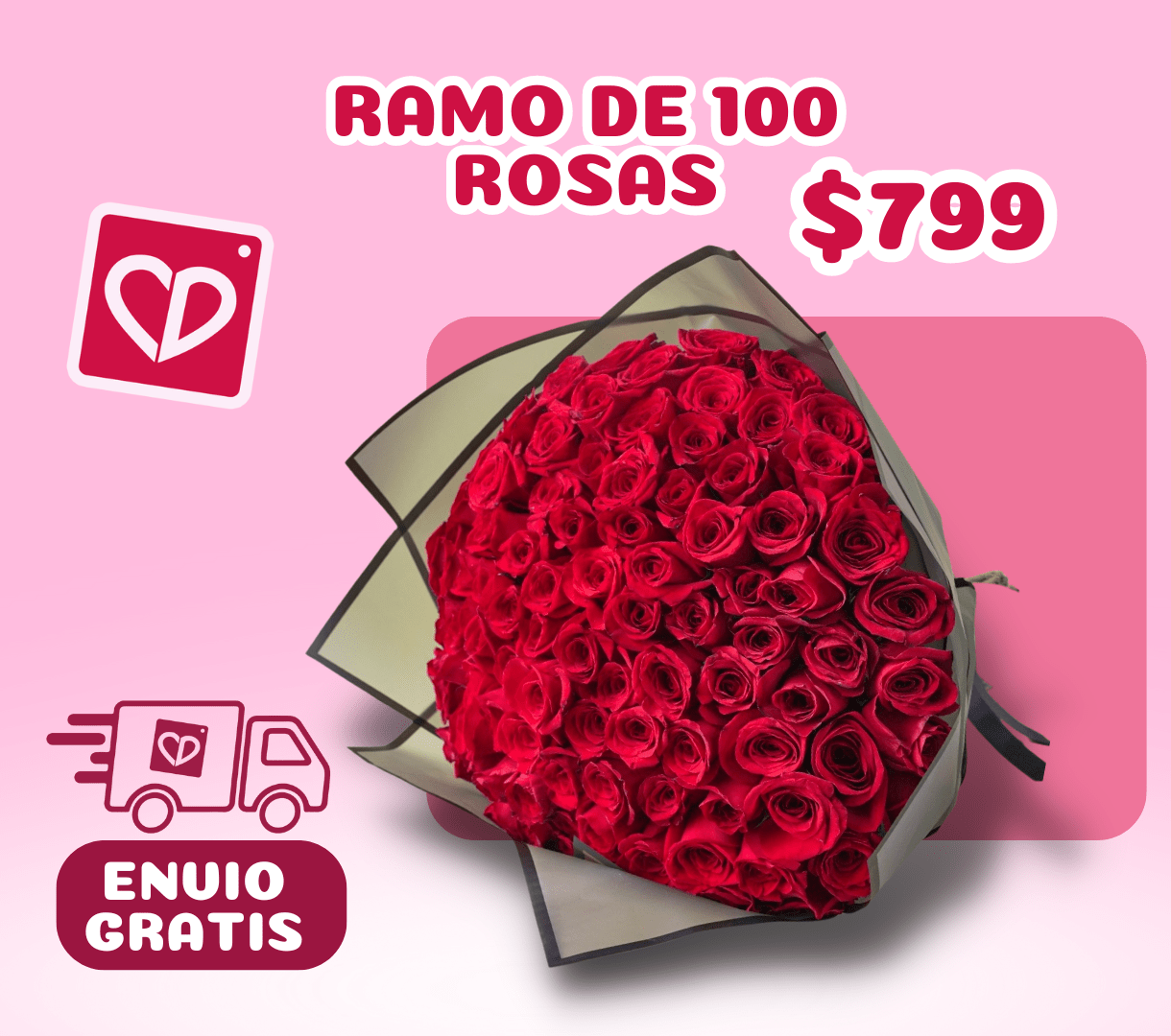 RAMO DE 100 ROSAS