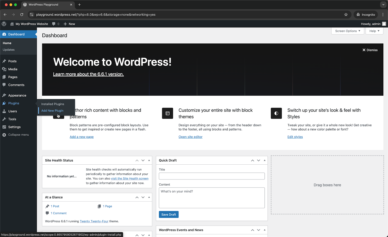 Step 1: Login to your WordPress website as admin > click Plugins > click Add New Plugin