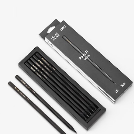 Hexagonal black pencils (NS722-2B, box of 10) $5.90