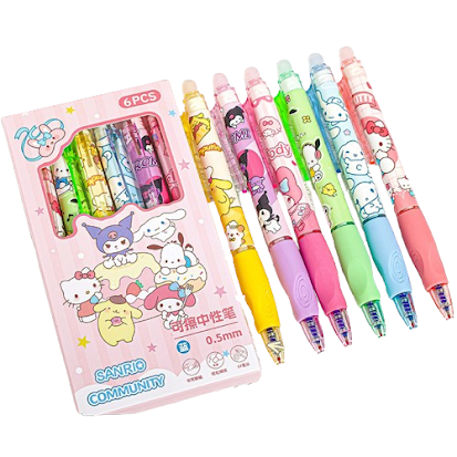 Erasable blue pens (box of 6) - Sanrio $3.00