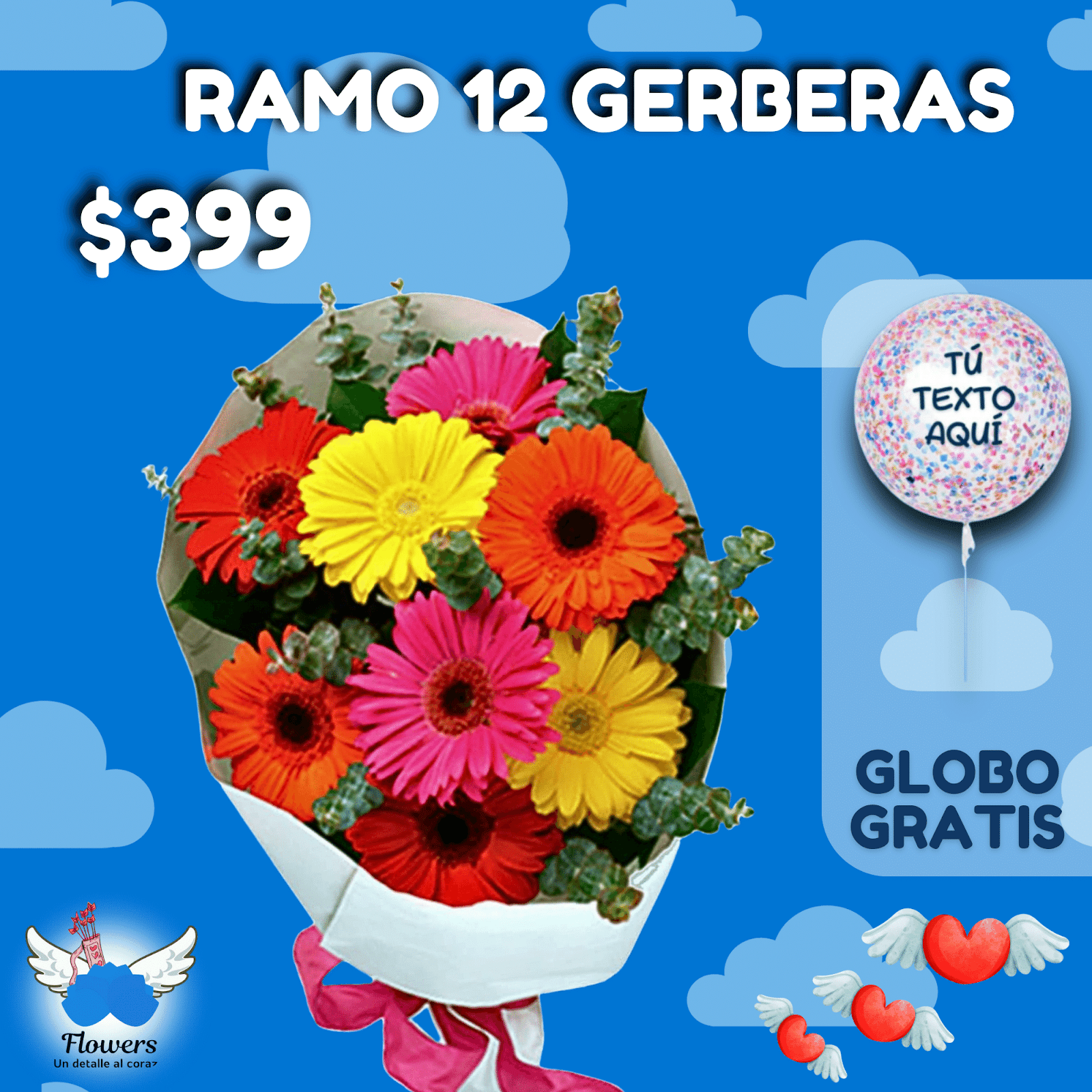 RAMO DE 12 GERBERAS