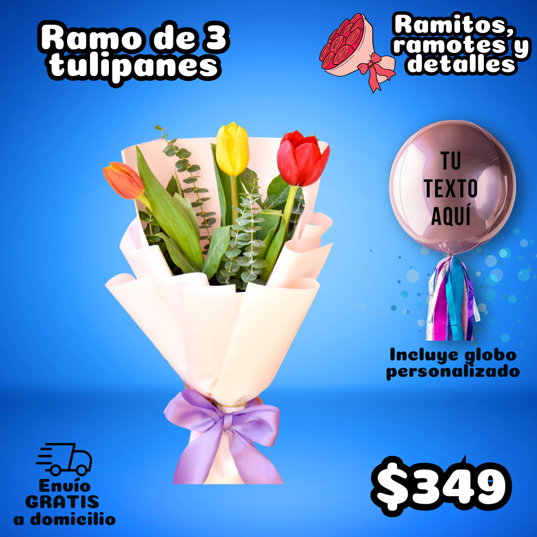 RAMO DE 3 TULIPANES